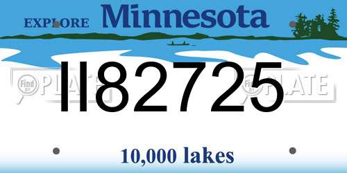 II82725 Minnesota License Plate