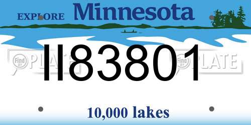 II83801 Minnesota License Plate