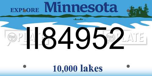 II84952 Minnesota License Plate