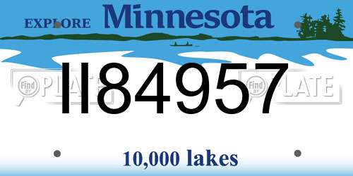 II84957 Minnesota License Plate