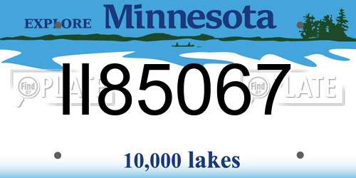 II85067 Minnesota License Plate
