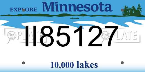 II85127 Minnesota License Plate