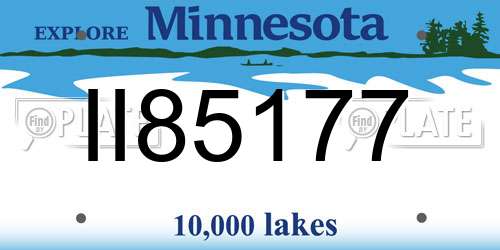 II85177 Minnesota License Plate