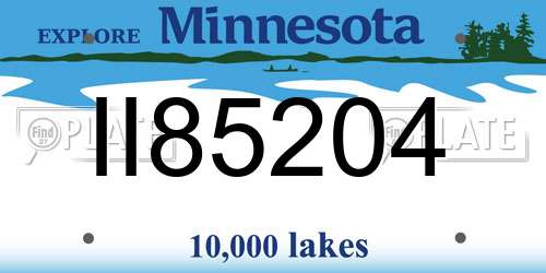 II85204 Minnesota License Plate