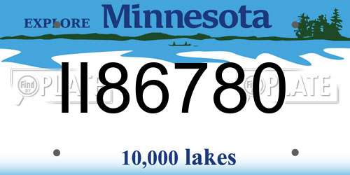 II86780 Minnesota License Plate