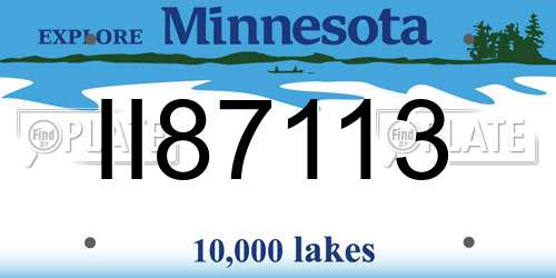 II87113 Minnesota License Plate