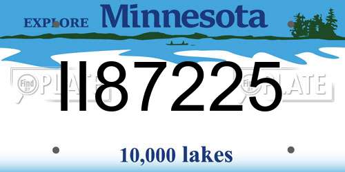 II87225 Minnesota License Plate