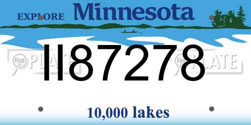 II87278 Minnesota License Plate