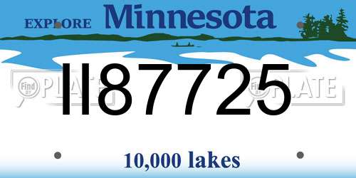 II87725 Minnesota License Plate