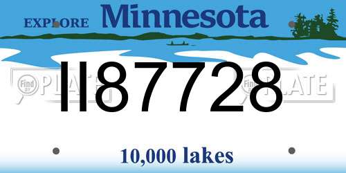 II87728 Minnesota License Plate