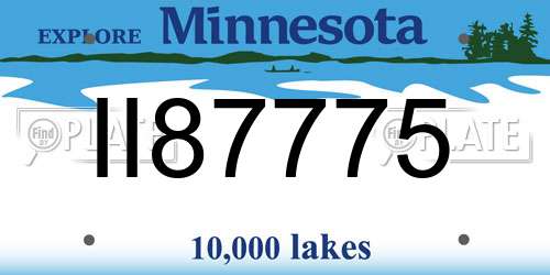 II87775 Minnesota License Plate