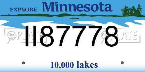 II87778 Minnesota License Plate