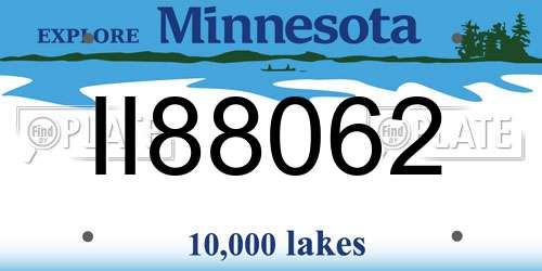 II88062 Minnesota License Plate