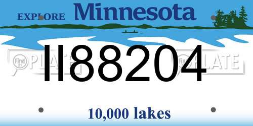II88204 Minnesota License Plate