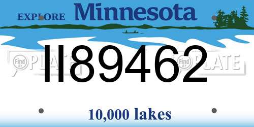 II89462 Minnesota License Plate