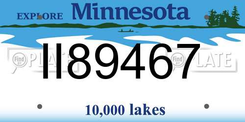 II89467 Minnesota License Plate