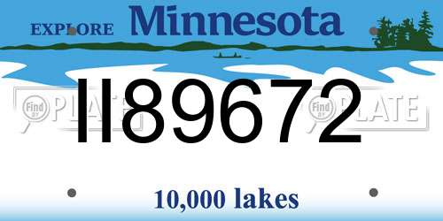 II89672 Minnesota License Plate