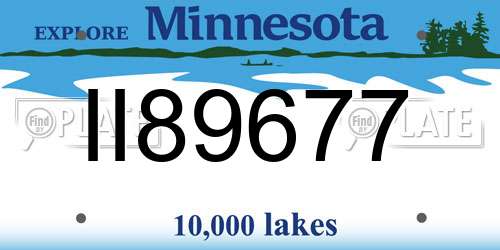 II89677 Minnesota License Plate