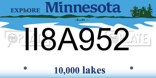 II8A952 Minnesota License Plate