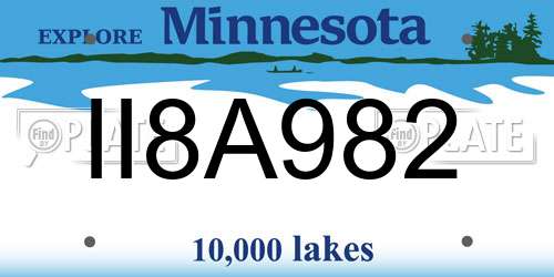 II8A982 Minnesota License Plate