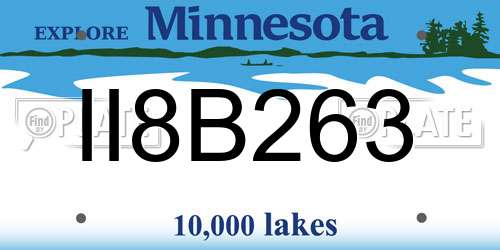 II8B263 Minnesota License Plate