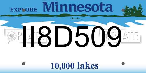 II8D509 Minnesota License Plate