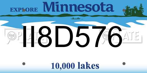 II8D576 Minnesota License Plate