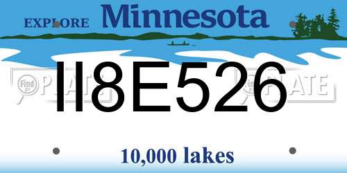 II8E526 Minnesota License Plate