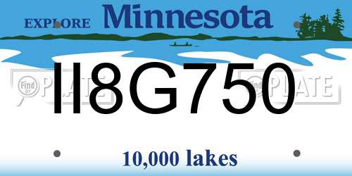 II8G750 Minnesota License Plate