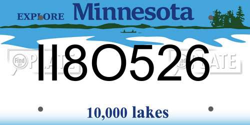 II8O526 Minnesota License Plate