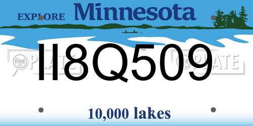 II8Q509 Minnesota License Plate