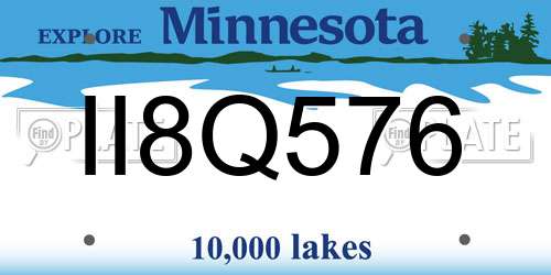 II8Q576 Minnesota License Plate