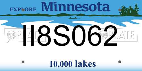 II8S062 Minnesota License Plate