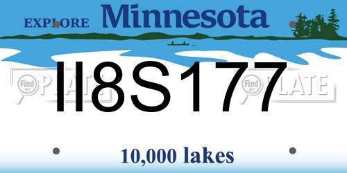 II8S177 Minnesota License Plate