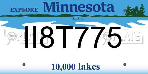 II8T775 Minnesota License Plate