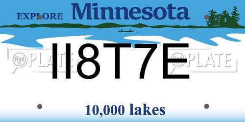 II8T7E Minnesota License Plate