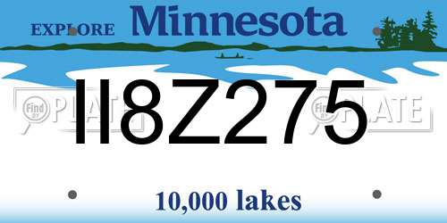 II8Z275 Minnesota License Plate