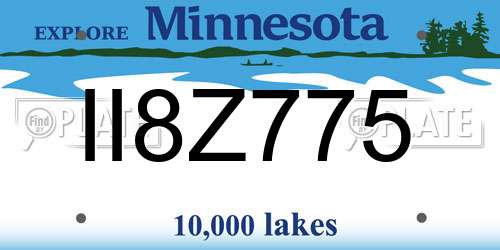 II8Z775 Minnesota License Plate