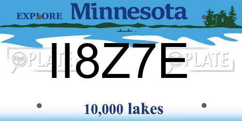II8Z7E Minnesota License Plate