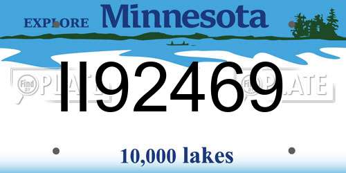 II92469 Minnesota License Plate