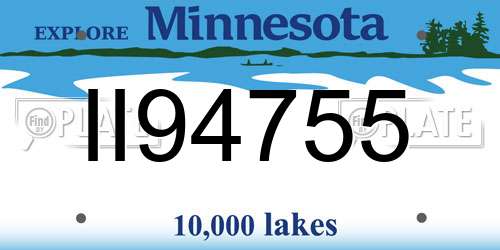 II94755 Minnesota License Plate