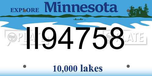II94758 Minnesota License Plate