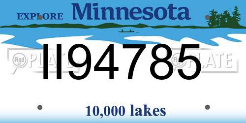 II94785 Minnesota License Plate