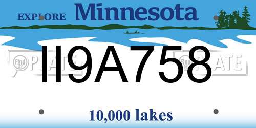 II9A758 Minnesota License Plate