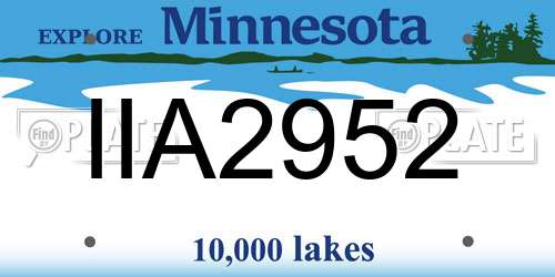 IIA2952 Minnesota License Plate