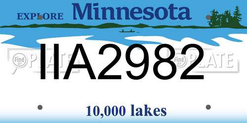IIA2982 Minnesota License Plate