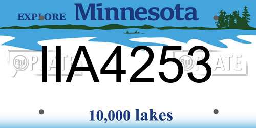 IIA4253 Minnesota License Plate