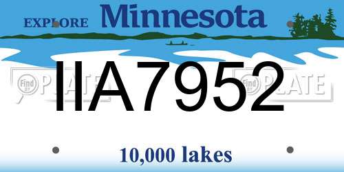 IIA7952 Minnesota License Plate