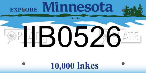 IIB0526 Minnesota License Plate