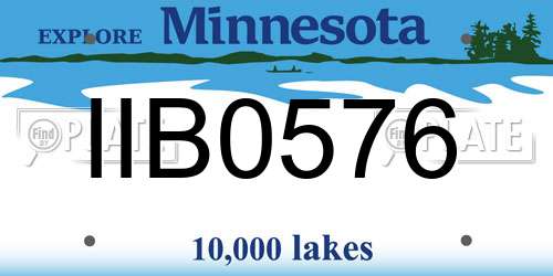 IIB0576 Minnesota License Plate